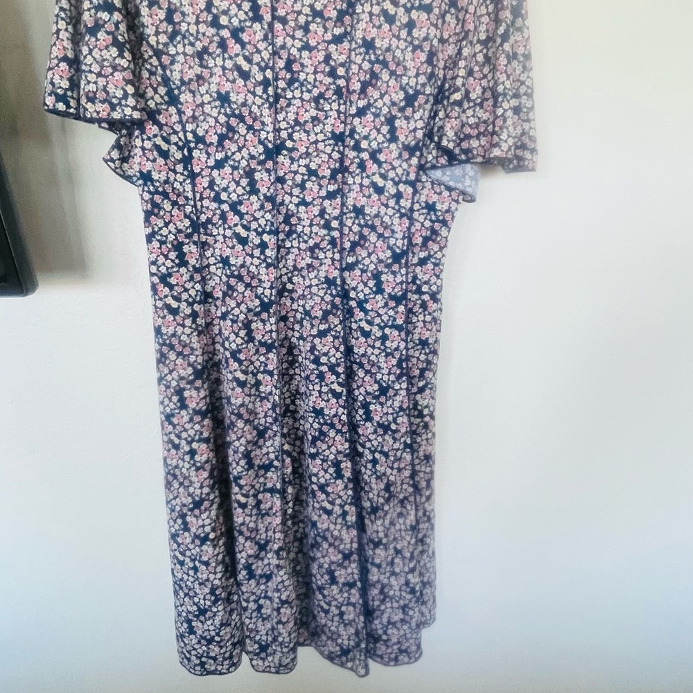 BOG Collective Floral Midi Dress - Blue and Pink